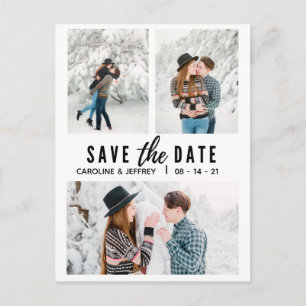 Postale design moderne multi photo enregistrer la carte po