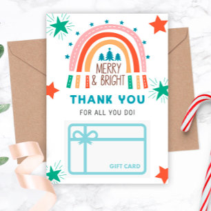 Postale Détenteur de carte cadeau de Merci Arc-en-ciel de