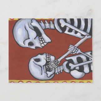 Postale dia de los muertos squelettes en amour carte posta