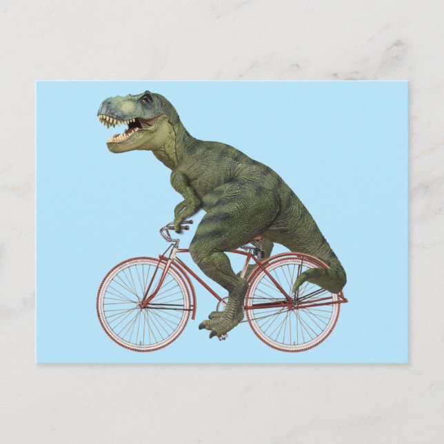 Postale Dinosaure Dinosaur TRex Bicycle Cyclisme Carte pos (Devant)