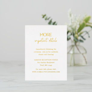 Postale D'invitation À Feuilles D'aluminium Carte de boîtier Mariage moderne chic