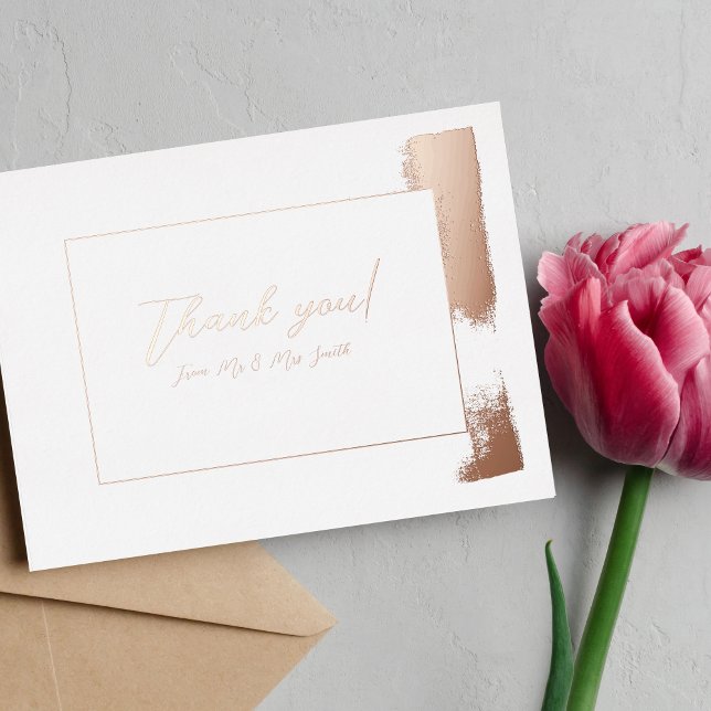 Postale D'invitation À Feuilles D'aluminium Carte de mariage de remerciement refusée (Créateur téléchargé)