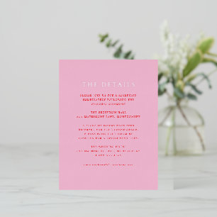 Postale D'invitation À Feuilles D'aluminium Carte d'enveloppe en feuille métallisée rose et ro