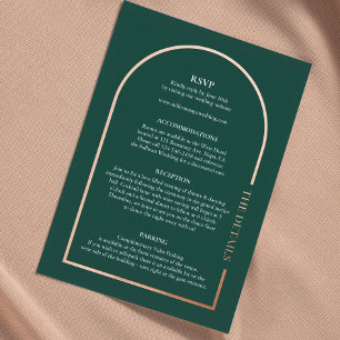 Postale D'invitation À Feuilles D'aluminium Carte d'information de mariage élégante avec envel