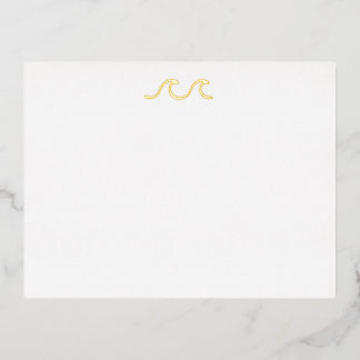 Postale D'invitation À Feuilles D'aluminium Carte plate vague d'été