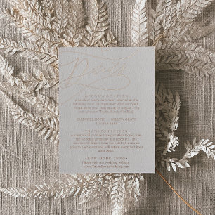 Postale D'invitation À Feuilles D'aluminium Huile d'or Rose romantique   Carte de détails de v