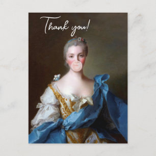 Postale Diva de bubble gum avec carte de remerciement Papi