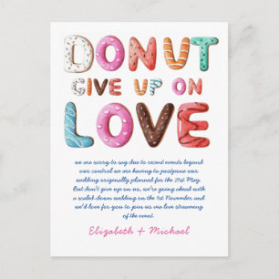 Postale DONUT Abandon Amour Changement de plan Carte de da