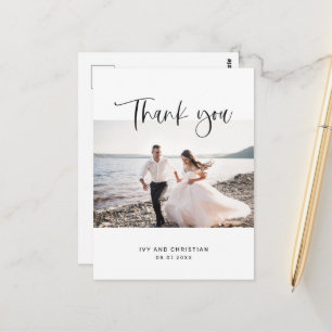 Postale Douce Carte de Remerciement de Mariage Calligraphi