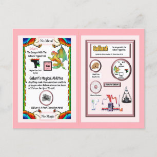 Postale Dragon de table périodique - Carte Gallium