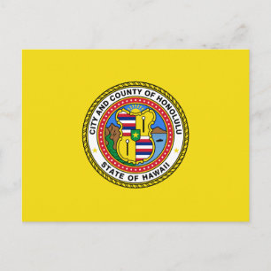 Postale Drapeau de la ville de Honolulu, Hawaii Carte post