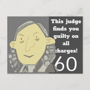 Postale drôle Juge doodle 60 C'est la vieille carte d'anni