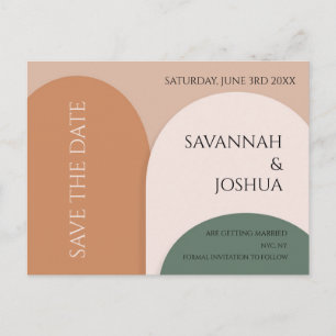 POSTALE EARTH TONES ARCH MARIAGE ENREGISTRER LA DATE CARTE
