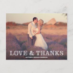 POSTALE ÉCRIT À LA MAIN CARTE POST MERCI MARIAGE
