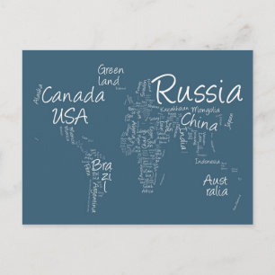 Postale Écriture de la carte du monde