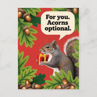 Postale Écureuil rétro avec carte de vœux colis cadeau