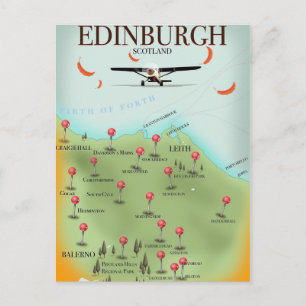Postale Edimbourg Écosse style vintage carte imprimé