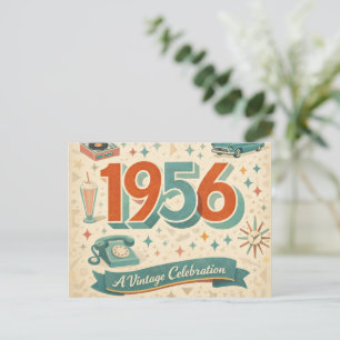 Postale Édition Limitée Carte d'Anniversaire 1956 Rétro
