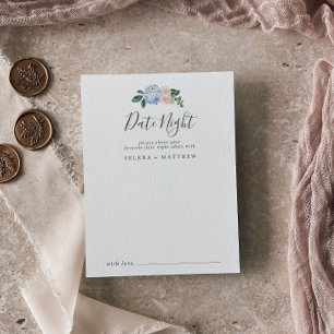 Postale Elégant Blue Hydrangea Date Carte d'Idée de nuit