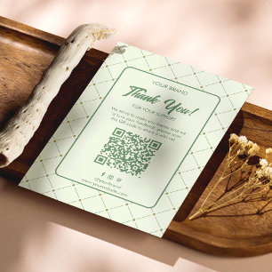 Postale Élégant Carte de remerciements d'affaires vert ave