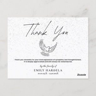 Postale Élégant Carte de remerciements funéraire
