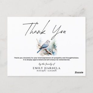 Postale Elégant Carte de remerciements funéraire de la col