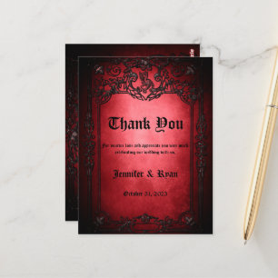 Postale Élégant Carte de remerciements mariage gothique