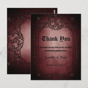 Postale Élégant Carte de remerciements mariage gothique