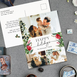 Postale Elégante Botanique d'hiver 3 Photo Holiday Carte p