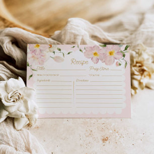 Postale Elégante carte de recette florale Blush Bridal