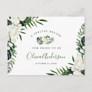 Postale Elégante Fête des mariées Orchidées Blanches Carte