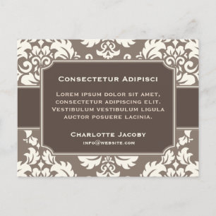 Postale Elégante publicité commerciale Damask carte postal