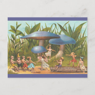 Postale Elfes et fées dans la terre champignon Carte posta