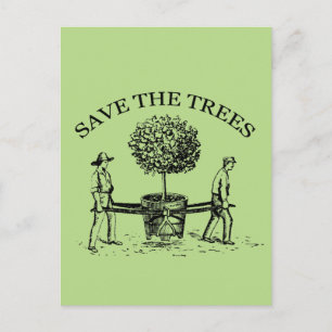 Postale Enregistrer l'illustration Vintage Arbres Carte po