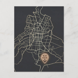 Postale Épinglette de carte de NYC minimaliste en ligne po