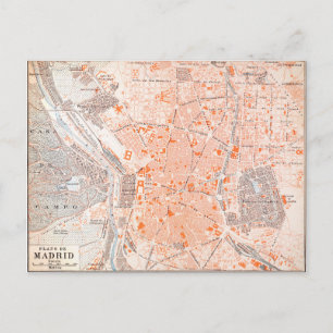 Postale Espagne : Carte de Madrid, C1920