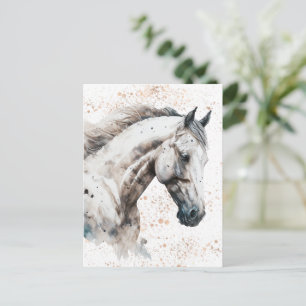Postale Étalon Blanc Conception Aquarelle Carte Postal
