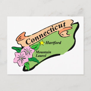 Postale État coloré du Connecticut Carte Tee - shirts, Cad