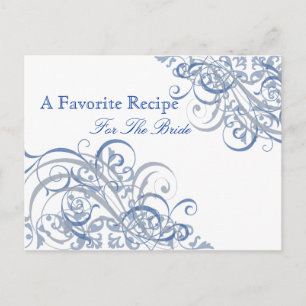 Postale Exquise Fête des mariées Bleue Baroque Carte Recet
