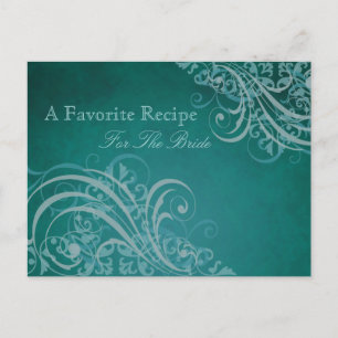 Postale Exquise Fête des mariées Turquoise baroque Carte R