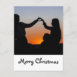 Postale Faire-part ajoutez votre photo carte de Noël calligraphie per