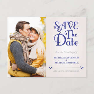 Postale Faire-part Amperstand floral Enregistrer la date Carte postal