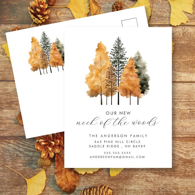 Postale Faire-part Arbres d'automne Déménagement Nouvelle carte posta (Créateur téléchargé)