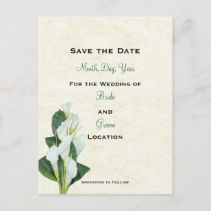 Postale Faire-part Calla Lilly Enregistrer La Carte Date