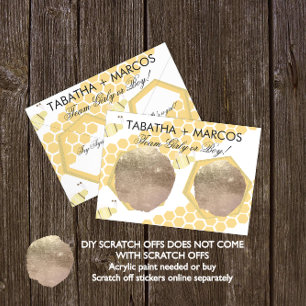 Postale Faire-part Carte à gratter DIY pour révélation de sexe Bébé a