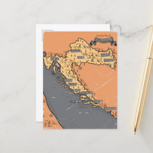 Postale Faire-part Carte ancienne vintage de Croatie