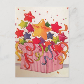 Postale Faire-part Carte d'anniversaire ConfettiStars