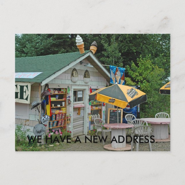 Postale Faire-part Carte de changement d'adresse : Northwoods Ice Cre (Devant)