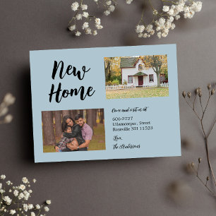 Postale Faire-part Carte de déménagement maison nouvelle photo deux b