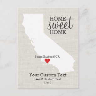 Postale Faire-part Carte de l'amour de l'état de Californie Maison Do